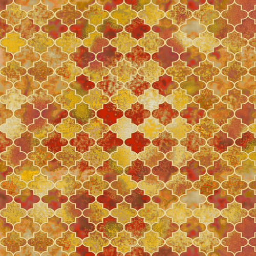 Farmer's Almanac Tiles gold Cotton Fabric sold by the yard Farmer's Almanac Tiles gold Cotton Fabric sold by the yard