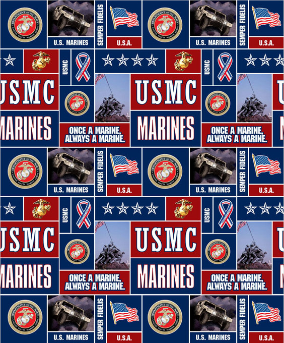 U.S. Marine Corps Fleece Fabric Geometric Design