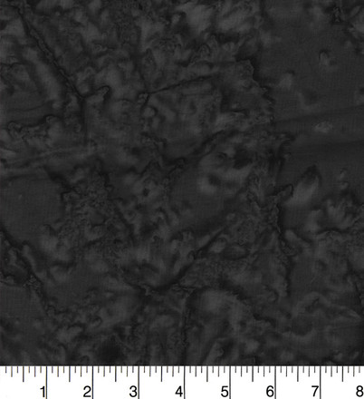 Batik Cotton Fabric  Asphalt Black Hand Dyed Batik Fabric