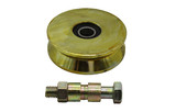 4" gate Wheel w/ 2 Bearings w/o Mounting - Brass