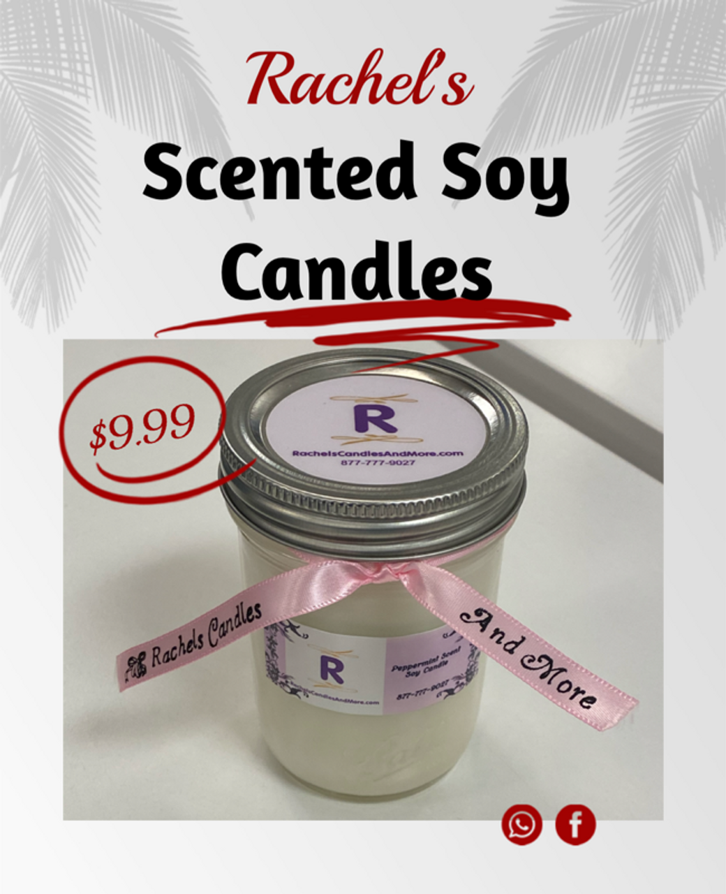 5 Pack, 8 oz Candles - Soy Candles, $41.99