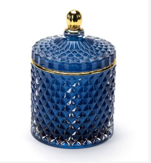 Blue & Gold Royal Geo Luxury Candle (M) Scents
