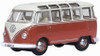 Oxford Diecast NVWS001 N Scale Volkswagen T1 Samba Bus Sealing Wax Red/Beige