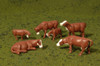 Bachmann 33102 HO Scale Cows Brown & White SceneScapes