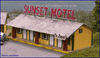 Blair Line LLC 2001 HO Scale Sunset Motel Kit Unassembled Wood Kit