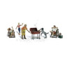 Woodland Scenics A2209 N Backyard Barbeque 4 Figures 2 Chairs Grill Cooler & Dog