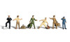 Woodland Scenics A1892 HO Scale 6 Uniformed Travelers w/ Luggage