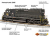 Broadway 4289 HO Scale PRR EMD SD45 Brunswick Green Paragon4 Sound/DC/DCC #6148