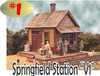 Bar Mills Models 0262 HO Scale Springfield Stations (Wood Kit)