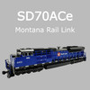 Kato 176-8531 N Scale Montana Rail Link EMD SD70ACe Nose Headlight Version #4401