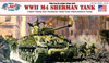 Atlantis A317 1:48 WWII M4 Sherman Medium Tank Plastic Model Kit with Figures