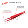 Excel Blades 30426 Slant Point Tweezers Red Hobby Craft Tool for Modeling