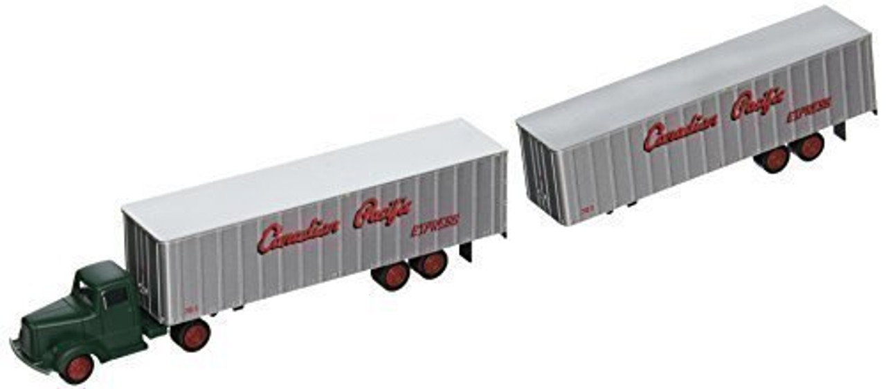 Bachmann 42233 HO Scale Green Truck Cab & 2 Piggyback Trailers