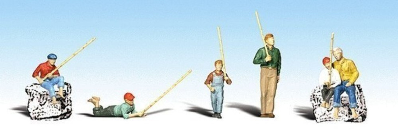 Woodland Scenics HO Scale Scenic Accents Figures/People Set Gone Fishing  (6) - Crazy Model Trains