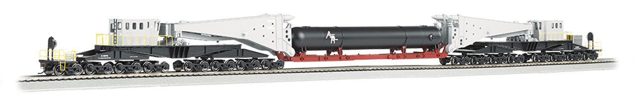 Bachmann 80512 HO Grey & Black W/Retort Load & Black Trucks-380 Ton  Schnabel Car