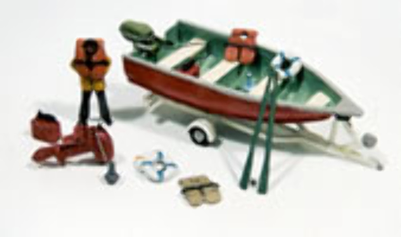 JL Innovative Design 456 HO Scale Deluxe Boat, Motor, Trailer