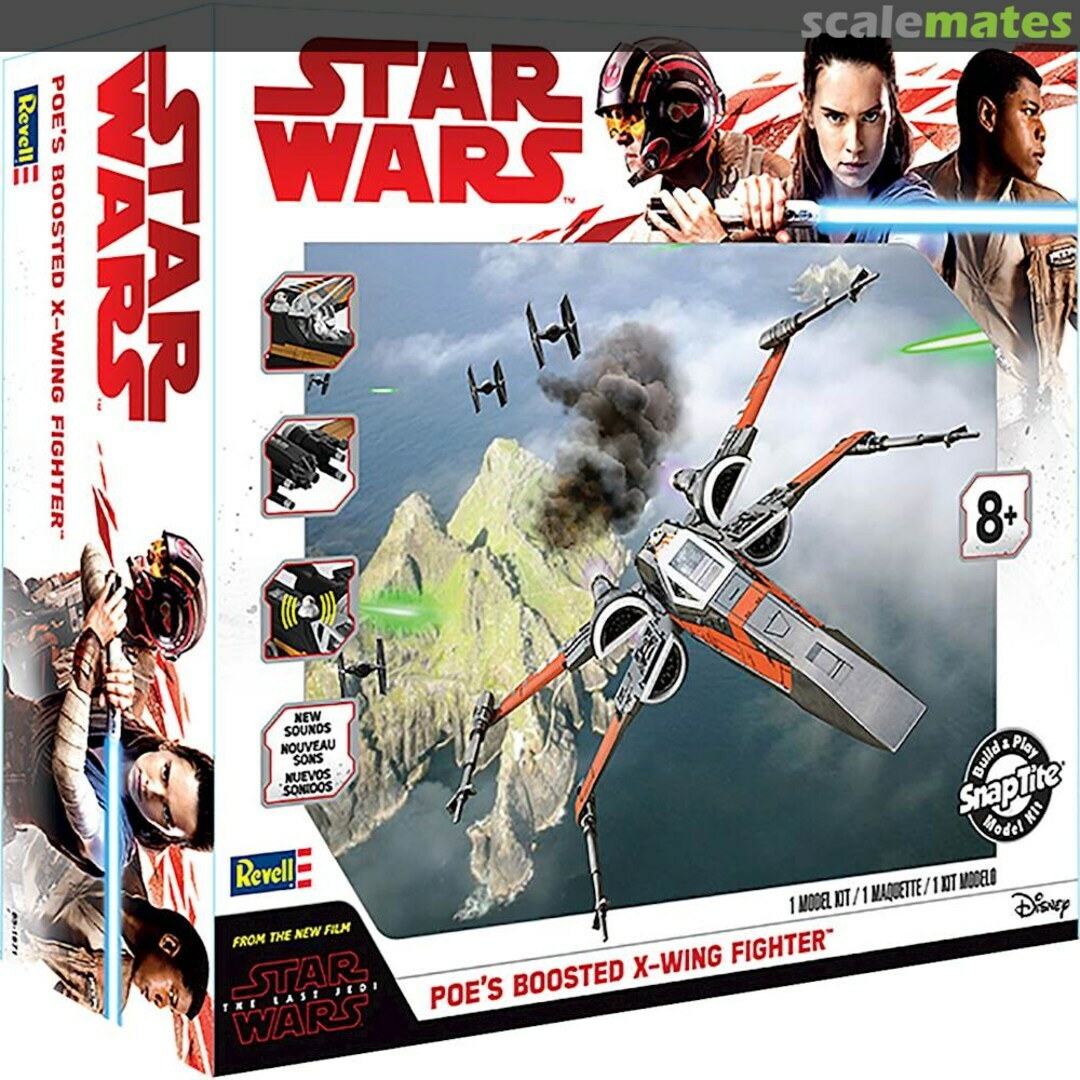 Revell Poe's X-Wing Fighter Model Kit – Star Wars Episode VII Snap-Tite Building Set With Display Stand - View #7