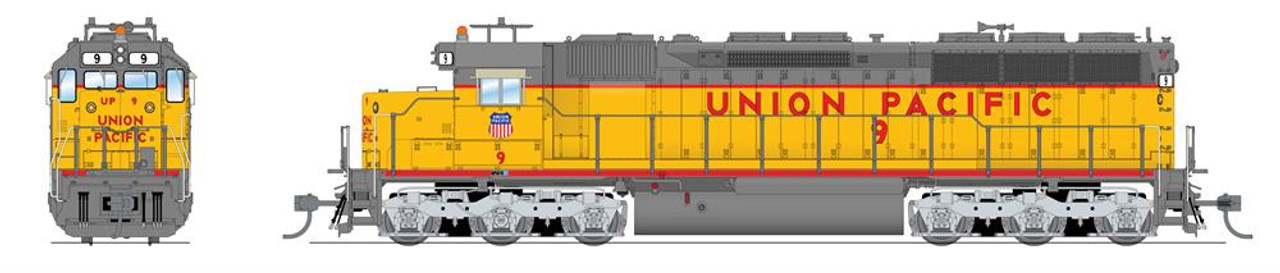 Broadway 4295 HO Union Pacific EMD SD45 Yellow & Gray Diesel