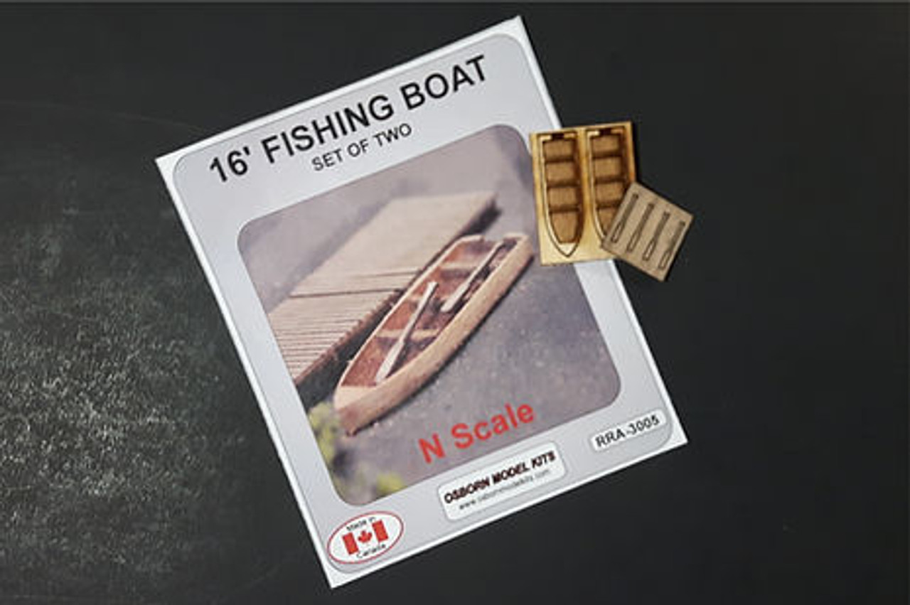 Osborn Model Kits 3005 N Scale 16' Fishing Boat (Pack of 2