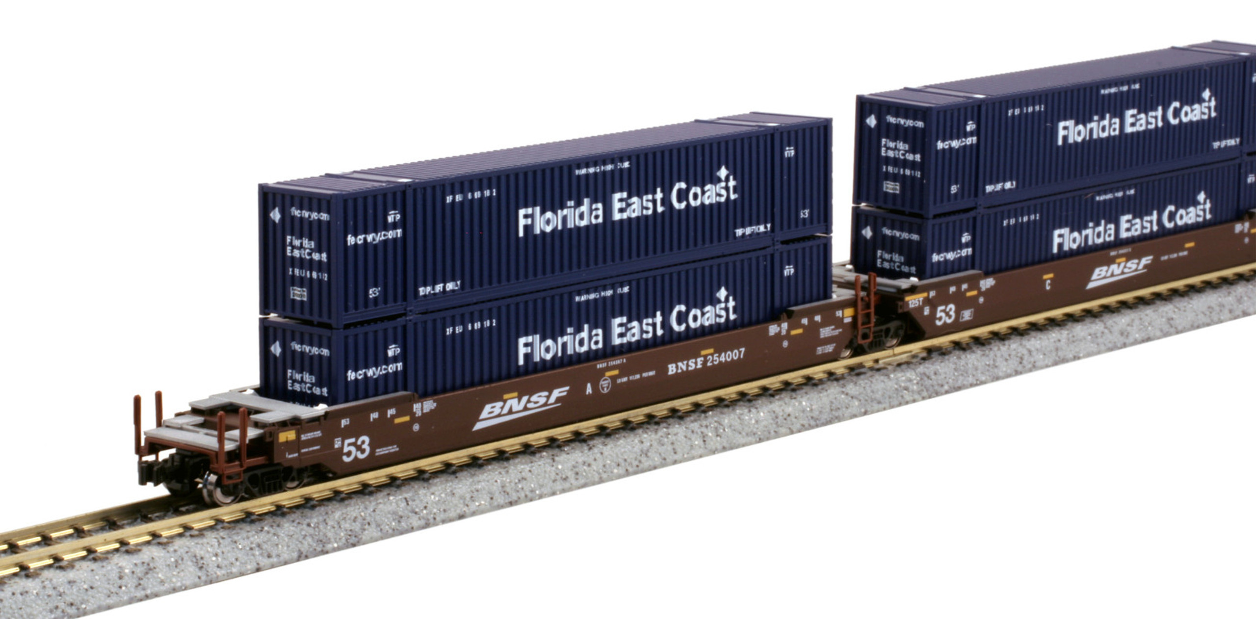 Kato 1066181 N Scale BNSF Gunderson MaxiIV "Swoosh" W/ FEC Containers