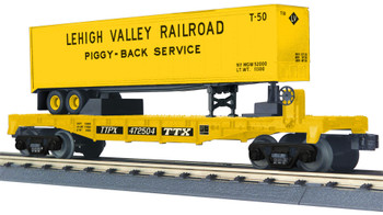 MTH 30-76960 O Gauge RailKing TTX Flat Car with 40' Trailer Model Train