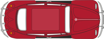 Oxford Diecast NVWB002 N Scale Volkswagen Beetle Ruby Red 1:148 Vehicle
