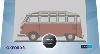 Oxford Diecast NVWS001 N Scale Volkswagen T1 Samba Bus Sealing Wax Red/Beige
