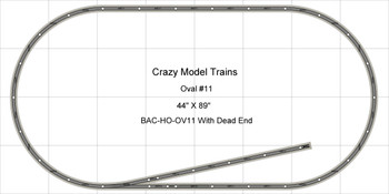 Bachmann E-Z Track HO Scale Oval #11 Basic Train Track Set - 44"X 89" W/Dead End
