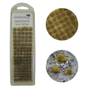 WWScenics W3T-DE6 All Scale Dead Self-Adhesive Grass Tufts 6mm x103