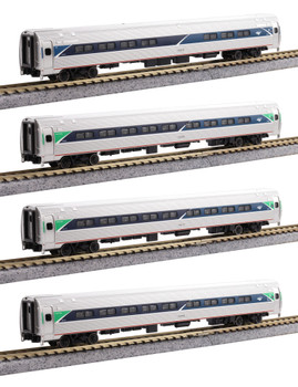 Kato 1068021 N Scale Amtrak Amfleet I 4-Car Bookcase Set Phase VII 4 Road #'s