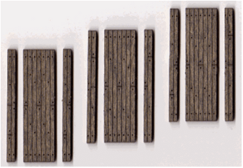 Blair Line LLC 014 N 0.90" Laser-Cut One-Lane Stained Wood Grade Crossing (3)