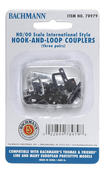 Bachmann 78979 HO Scale Hook And Loop Couplers