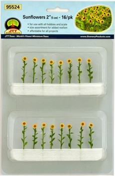 JTT Scenery 95524 O Scale Sunflowers 2" (16)