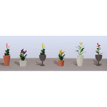 JTT Scenery 95572 O Scale Flower Plants Potted Assortment 4 (6)