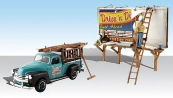 Autoscene Sign Slingers w/Pickup Truck & Figures