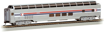 Bachmann 13005 HO Scale 85' Budd Full Dome Amtrak Phase I Passenger Car with Lighted Interior.