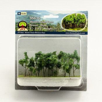 JTT Scenery 95616 N Scale Woods Edge Trees Green 2" To 2.5" (15)