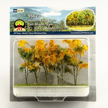 JTT Scenery 95623 HO Scale Woods Edge Trees Fall Mixed 3" To 3.5" (9)