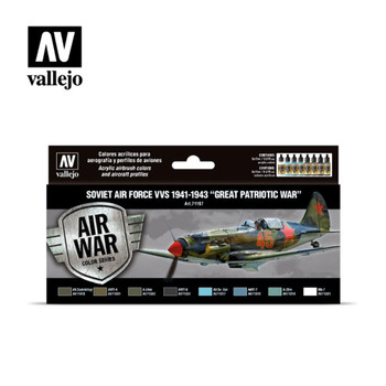 Vallejo 71197 Soviet Air Force VVS 1941 to 1943 ?Great Patriotic War? (Set of 8) 17 ml Bottles