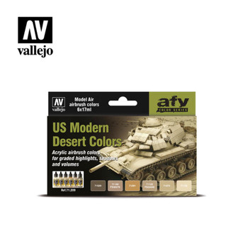 Vallejo 71209 US Modern Desert Colors (Set of 6) 17 ml Bottles