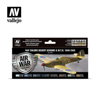 Vallejo 71163 RAF colors Desert Scheme & M.T.O. 1940-1945 (Set of 8) 17 ml Bottles