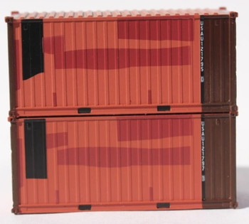 JTC 205458 N USAU MILITARY SERIES Brown Patch 'A' 20' Std. Containers (2 PK)