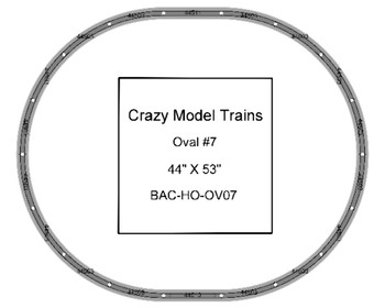 Bachmann E-Z Track HO Scale Oval #07 Basic Train Track Set - 44" X  53"