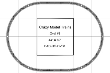 Bachmann E-Z Track HO Scale Oval #08 Basic Train Track Set - 44" X  62"