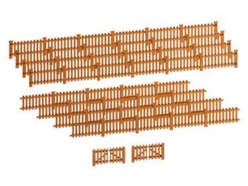 Lionel 2057130 HO Scale Picket Fence Brown