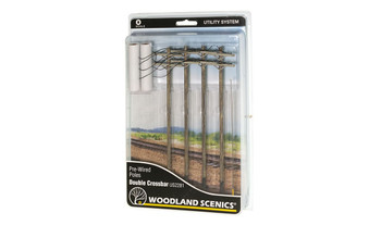 Woodland US2281 O Scale Pre-Wired Poles Double Crossbar