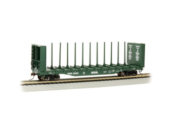 Bachmann 12901 HO Scale BC Rail 52' Center-Beam Flatcar #52423