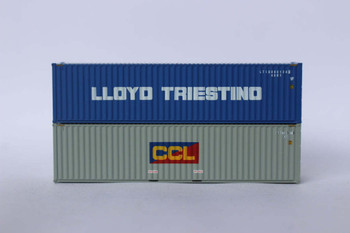 Jacksonville 405808 N Scale Llyod Triestino And CCL 40' High Cube Containers (2)