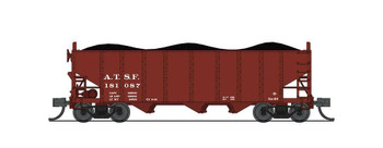 Broadway Limited 7151 N Scale ATSF Oxide Red 3-Bay Hopper B (2)