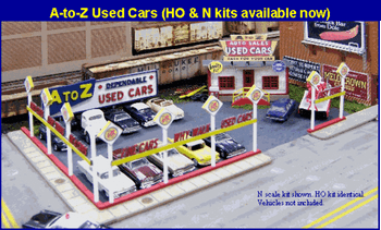 Blair Line 097 N Scale A-to-Z Used Cars Kit Unassembled Wood Kit